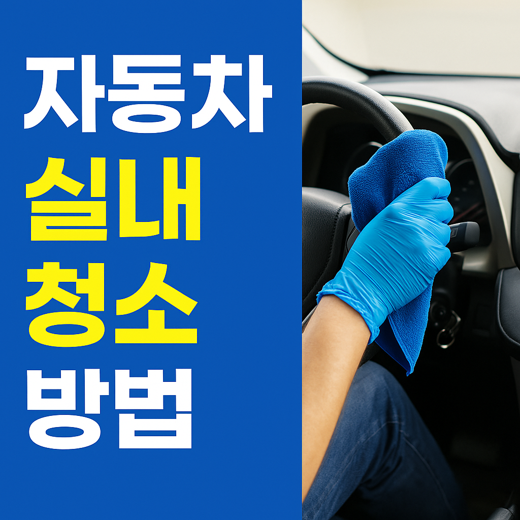 자동차 실내 청소하는 사람