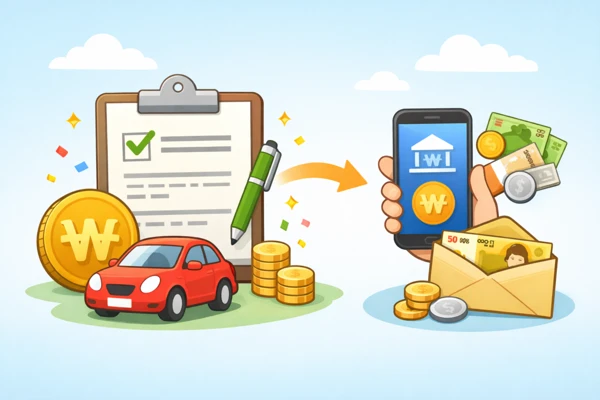 자동차세 돌려받는 장면