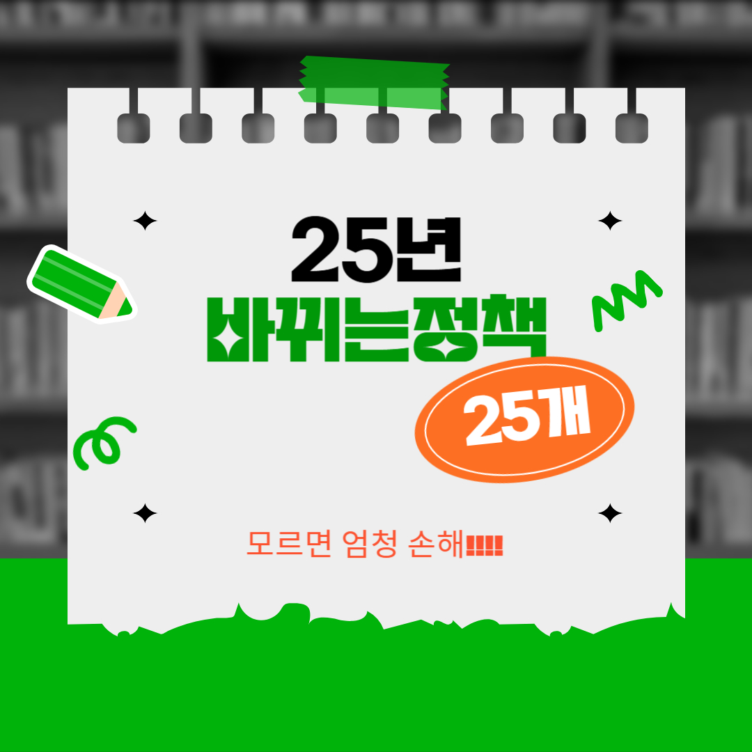 25년 바뀌는 정부정책