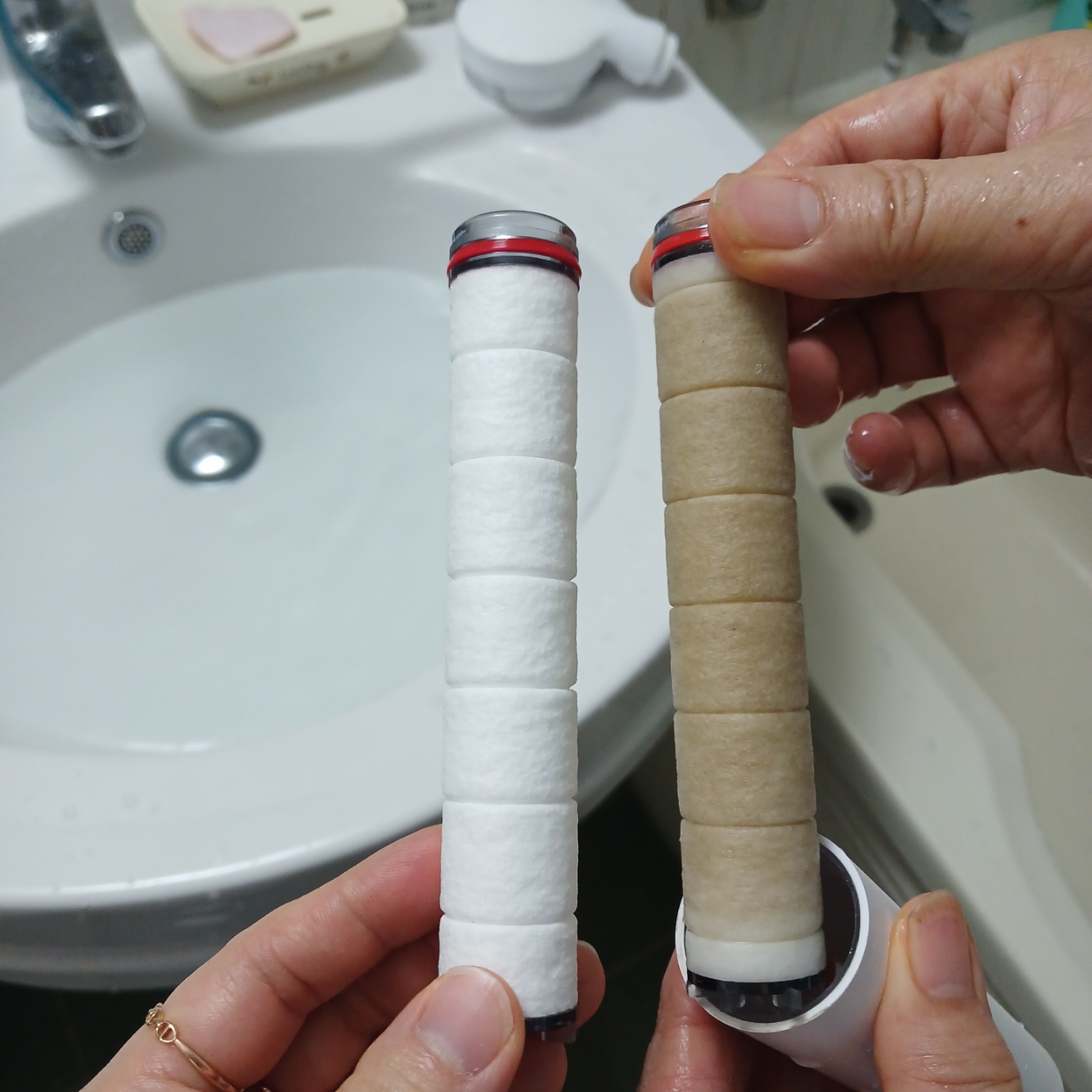 샤워기 필터 색깔비교