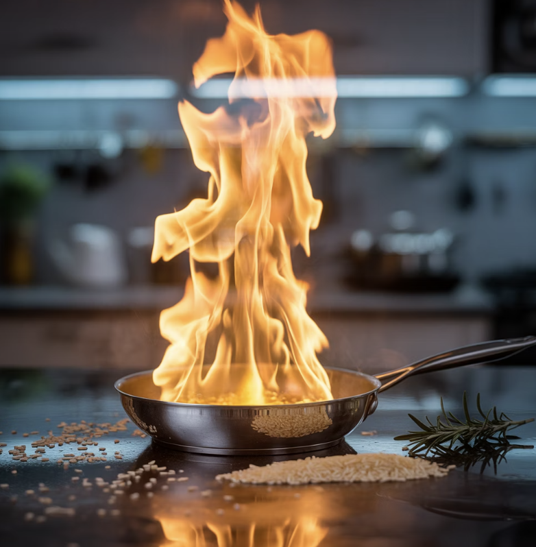 차이점 1: 끄는 '불'이 다르다 (식용유 화재)