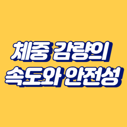 체중 감량의 속도와 안전성