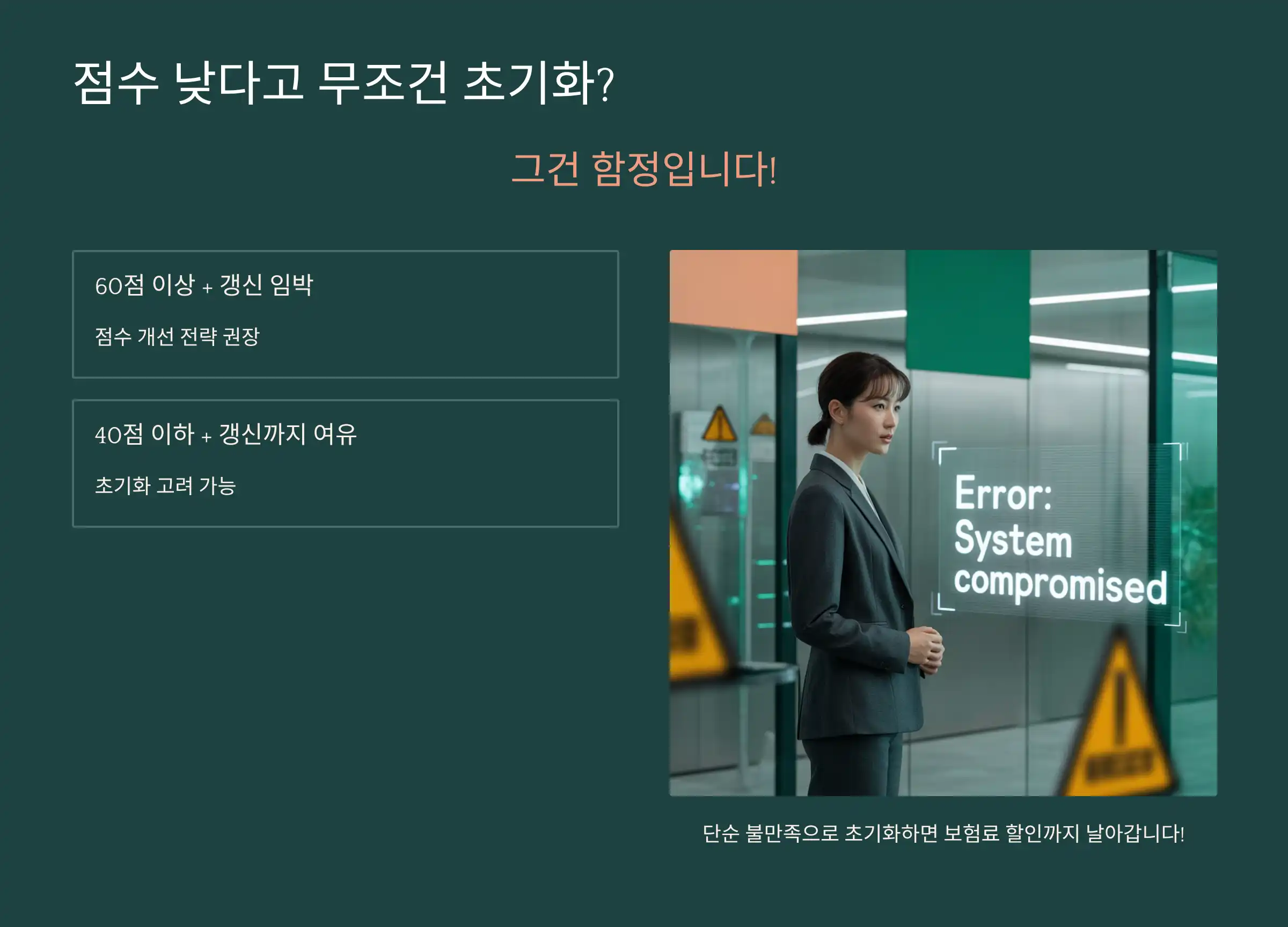 점수 낮다고 무조건 초기화? 그건 함정일 수 있습니다