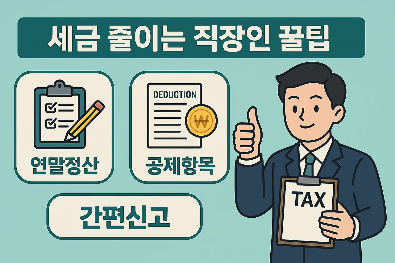 세금 줄이는 직장인 꿀팁 (연말정산, 공제항목, 간편신고)