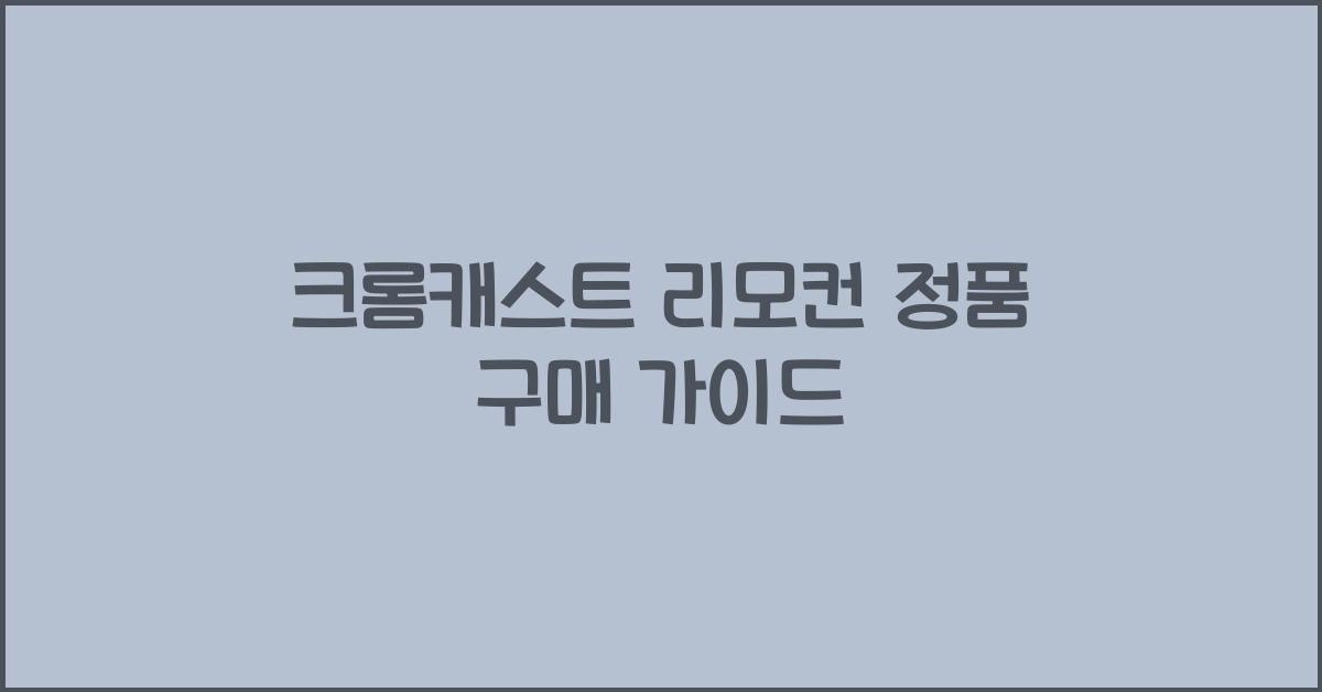크롬캐스트 리모컨 정품
