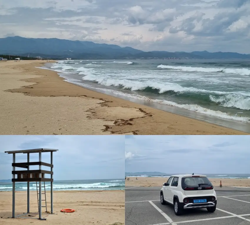 대진해수욕장을 둘러보던 모습입니다.