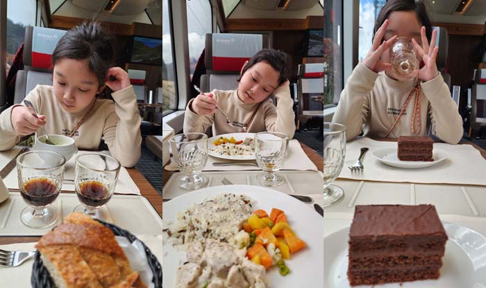 글래시어 빙하 특급에서 먹는 2코스 만찬