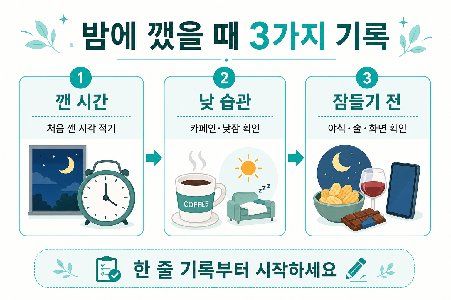 밤에 자주 깨는 이유를 줄이는 오후 커피, 낮잠, 야식, 음주 습관