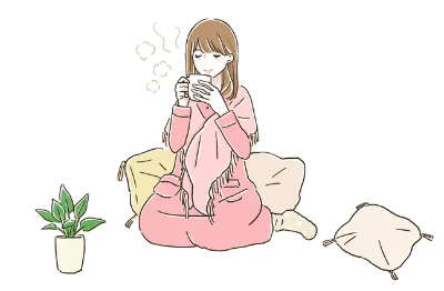 차를 마시는 여성