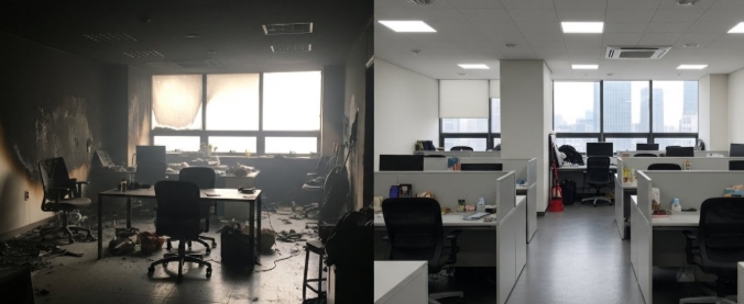 화재 청소 후 복구 인테리어