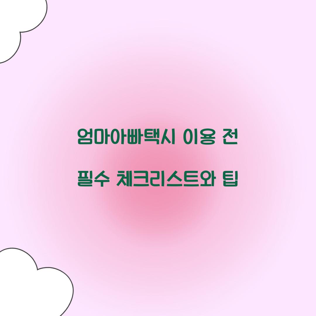 엄마아빠택시 이용