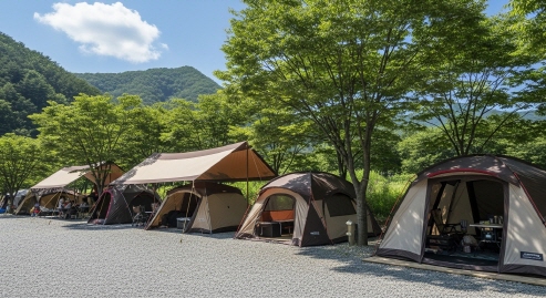 밀양 얼음골 자연캠핑장 풍경