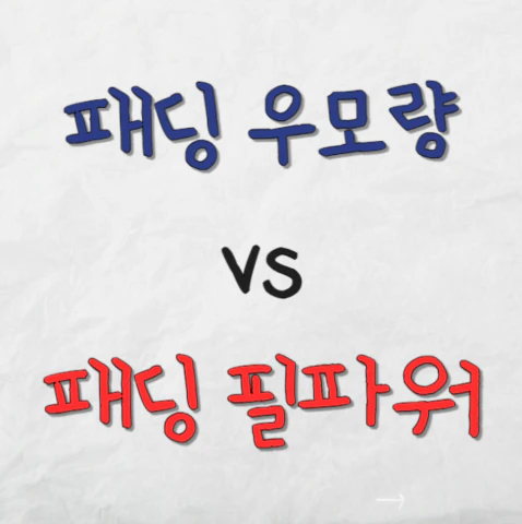 패딩 우모량과 필파워 차이