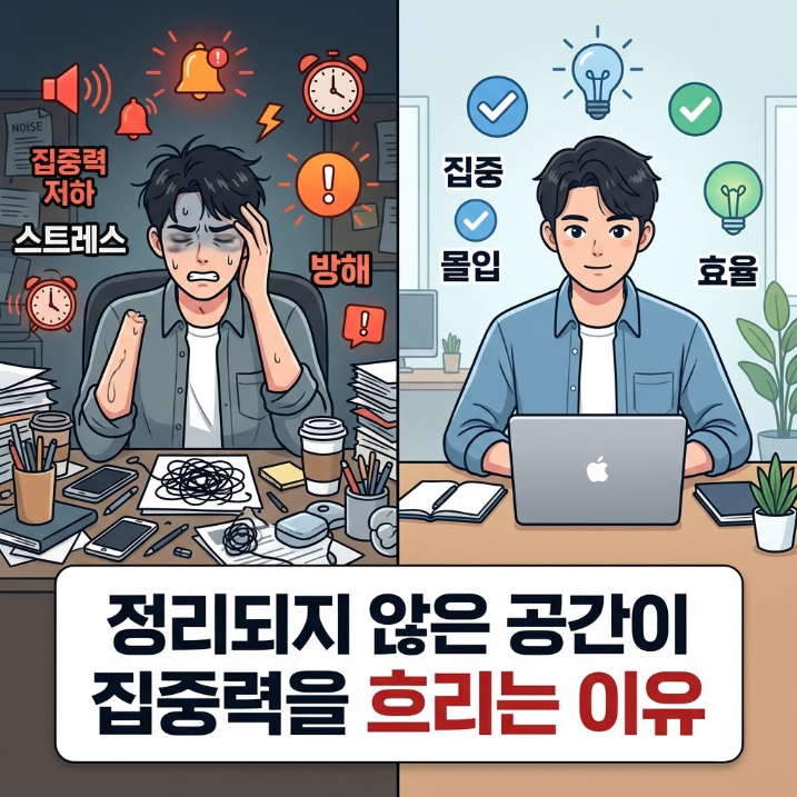 정리되지 않은 공간이 집중력을 흐리는 이유