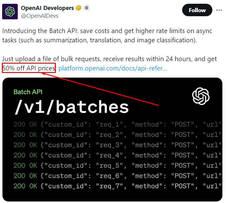 OpenAI의 새로운 혜택을 확인하세요!(출처-트위터)