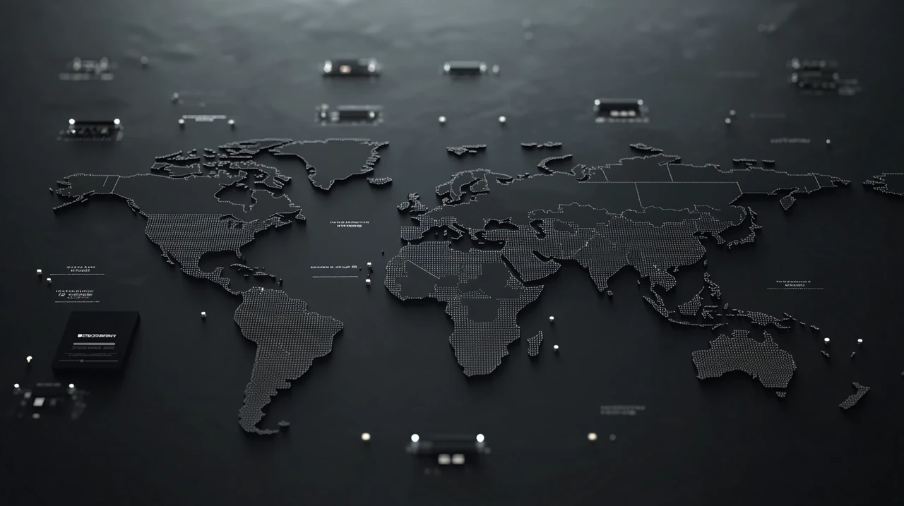전 세계 반도체 공급망의 지리적 배치와 다양성이 강조된 지도가 글로벌 연결성과 전략적 자원 계획의 중요성을 드러냅니다.
