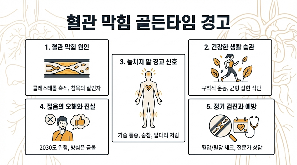 혈관 막힘 골든타임 경고 확인법 인포그래픽