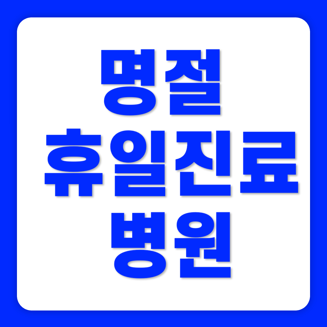 명절 추석 설날 응급실 약국 문 여는 휴일진료병원 찾기(2023)