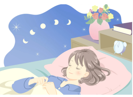 수면중인 여성 일러스트