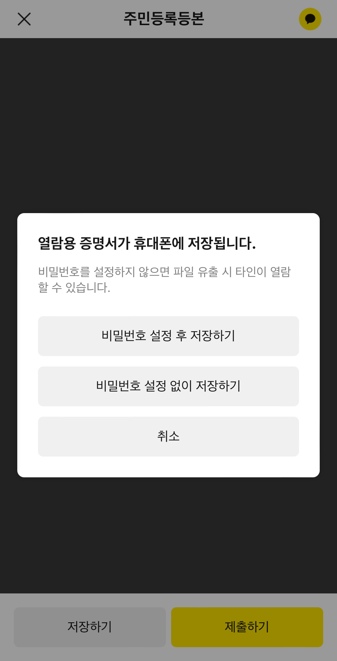 주민등록등본 인터넷발급-카카오톡