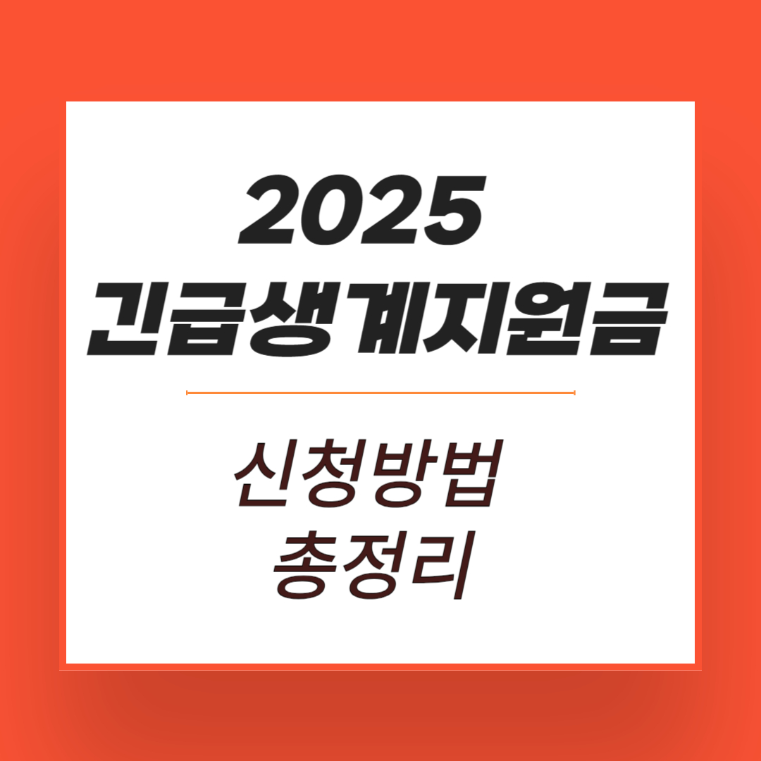 2025 긴급생계지원금 신청방법 총정리