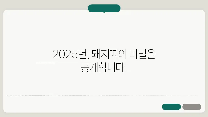 2025년 돼지띠의 재물운 및 운세