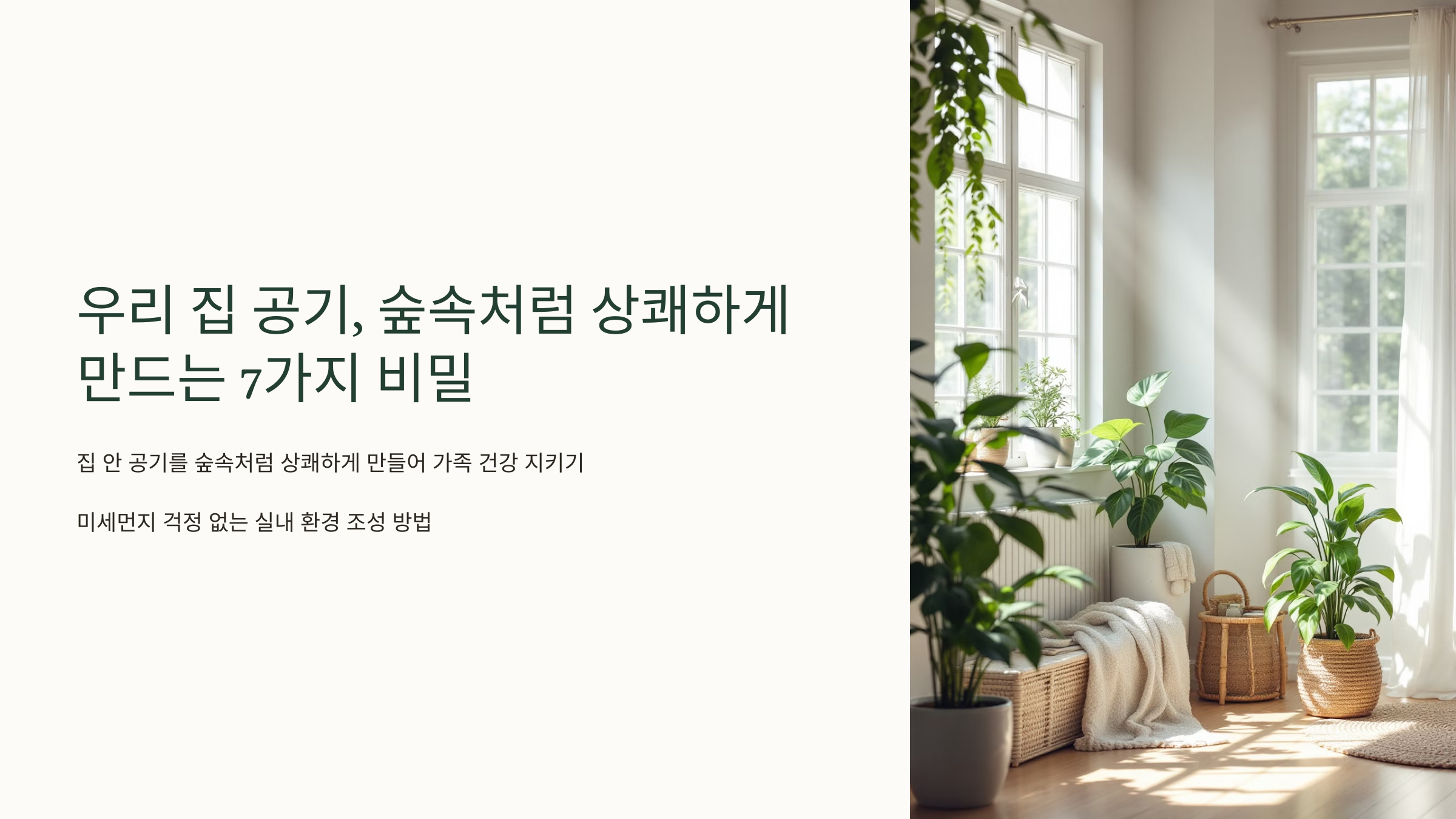 우리 집 공기, 숲속처럼 상쾌하게 만드는 7가지 비밀