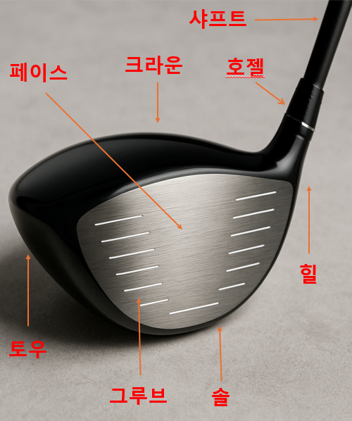 골프채 드라이버 헤드명칭