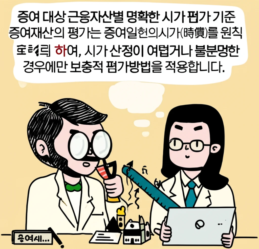 정확한 금융자산 증여 평가액 증빙 서..