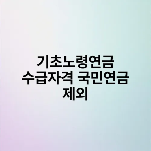 기초노령연금 수급자격 국민연금 제외