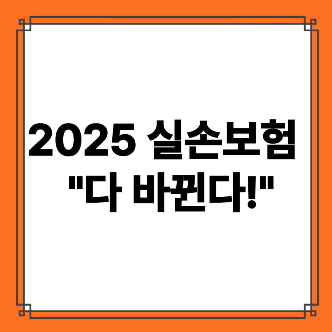 2025년 실손보험 개정