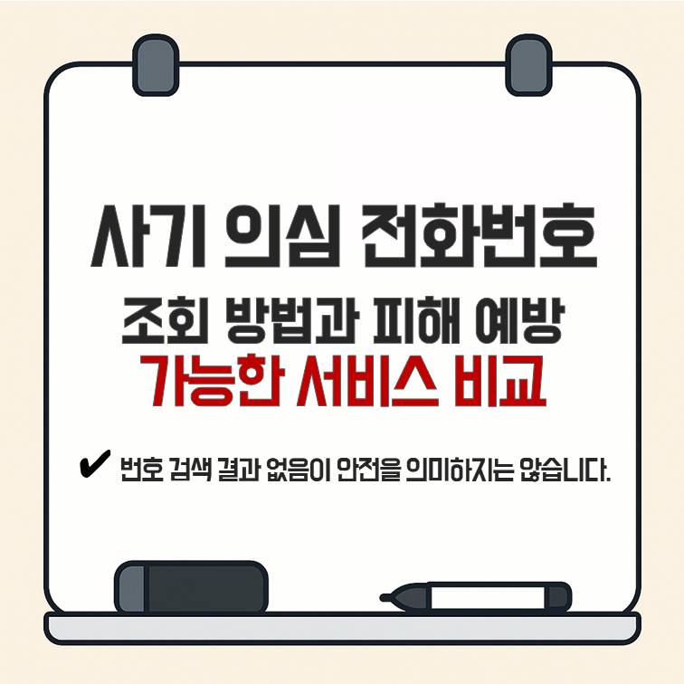 사기 의심 전화번호 조회 방법과 2026년 기준 피해 예방 서비스 비교 안내