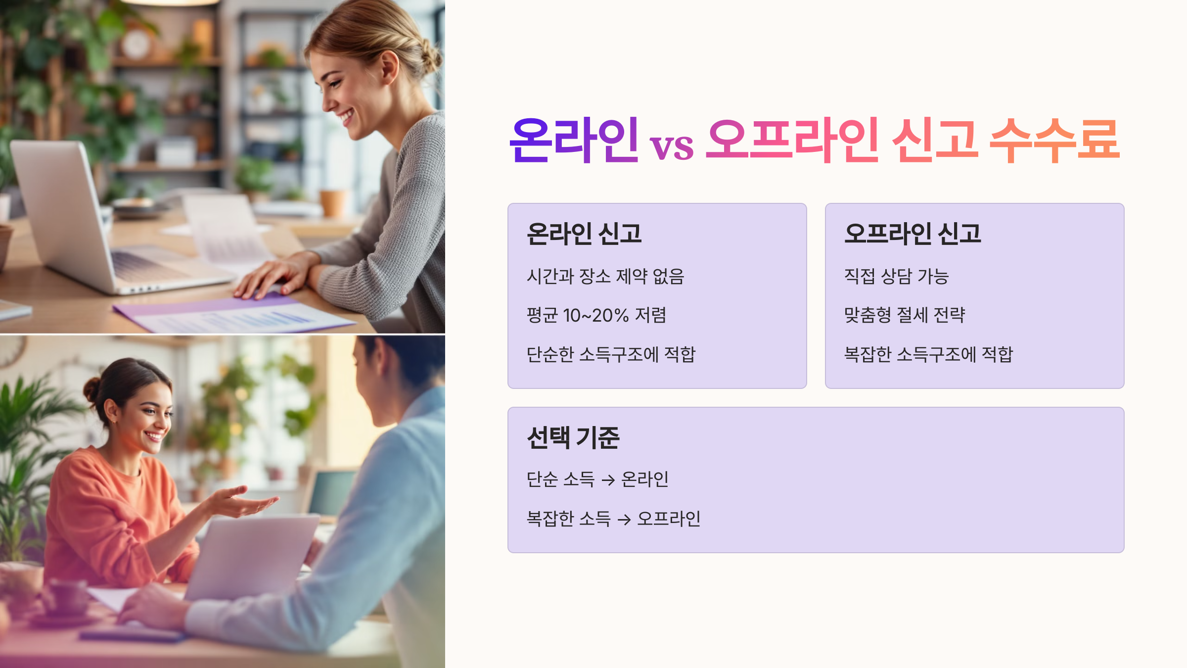 🌐 온라인 vs 오프라인 신고 수수료