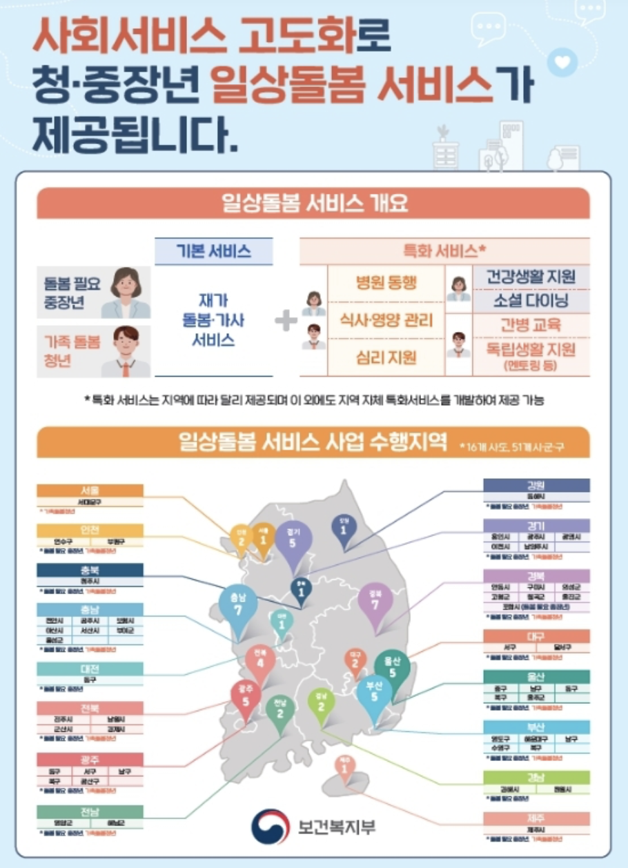 일상돌봄서비스 가능 지역