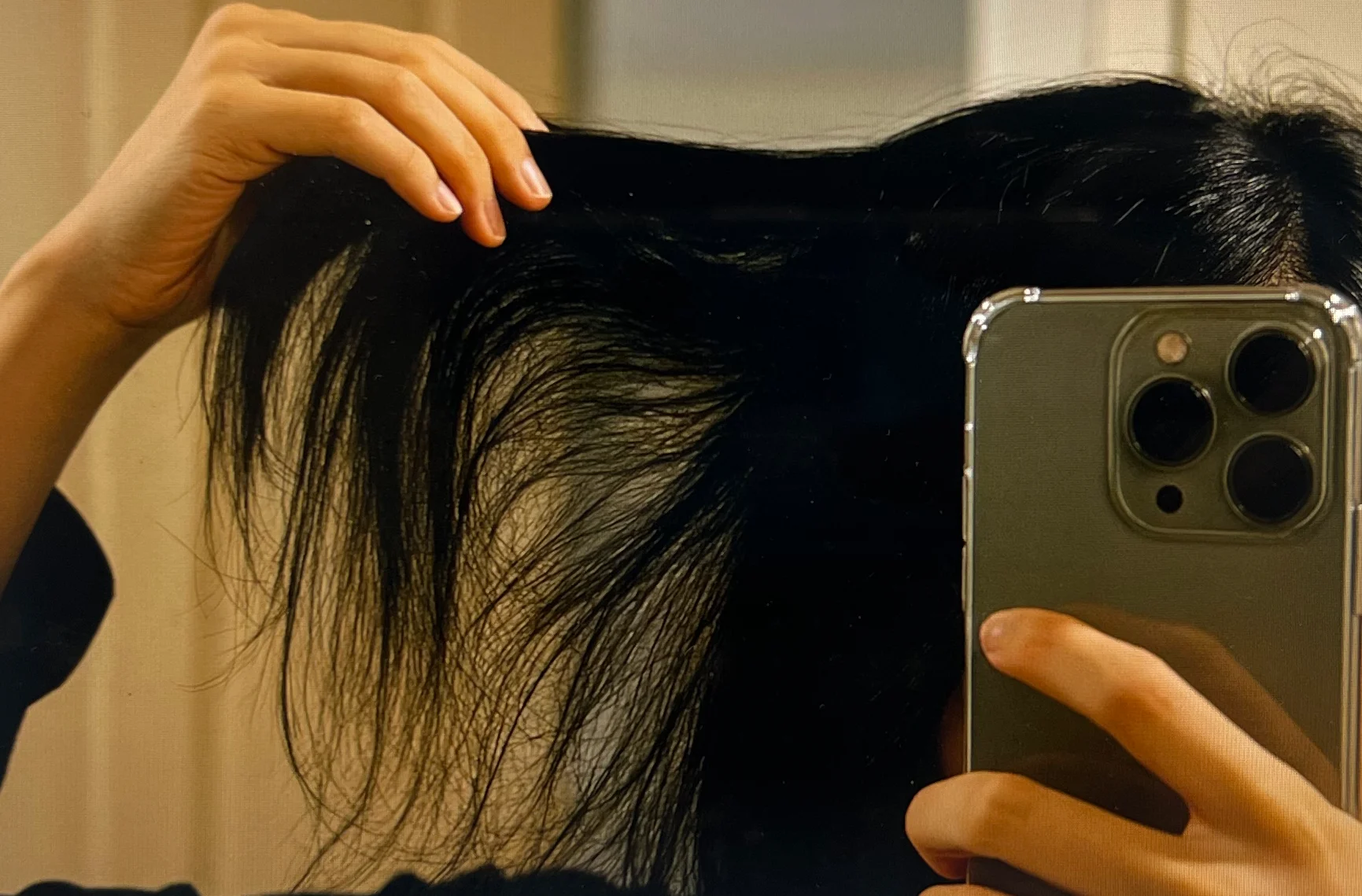 공주부양샴푸-후기-작성위해-찍은-내-머리카락-사진