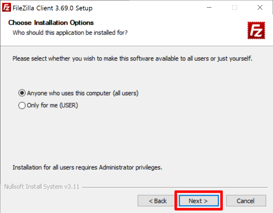 FileZilla 설치 방법