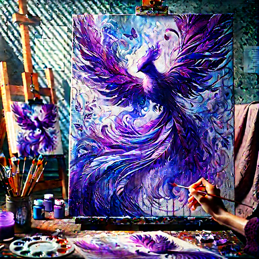 보라색 새를 그리는 꿈