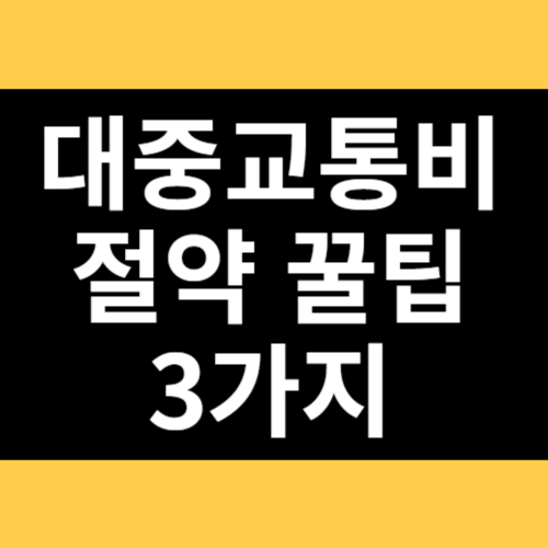 대중교통비 절약 꿀팁 3가지 썸네일