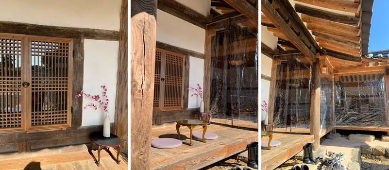 데크 올라가면 있는 방자리와 마룻잦리