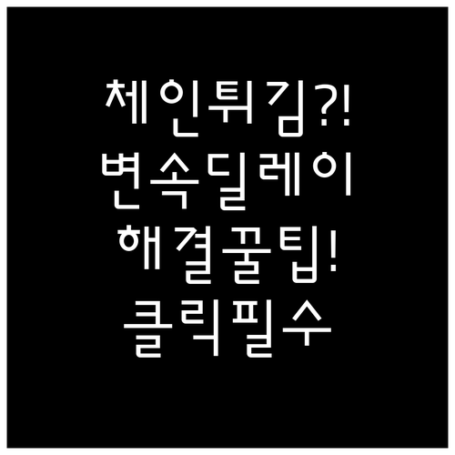 체인 튀김과 변속 딜레이 해결하는 법..