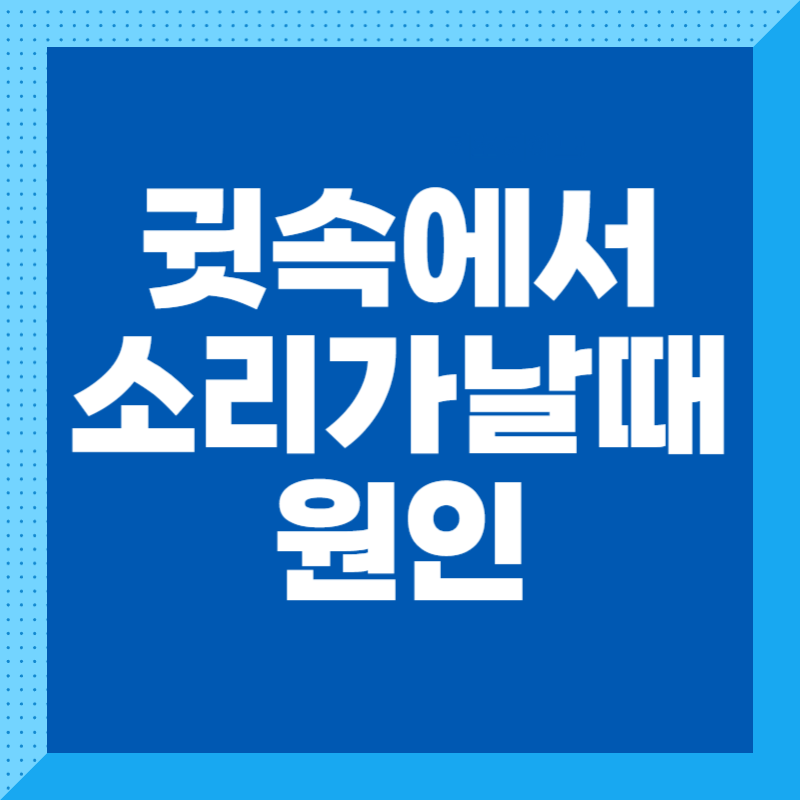 귓속에서 소리가날때