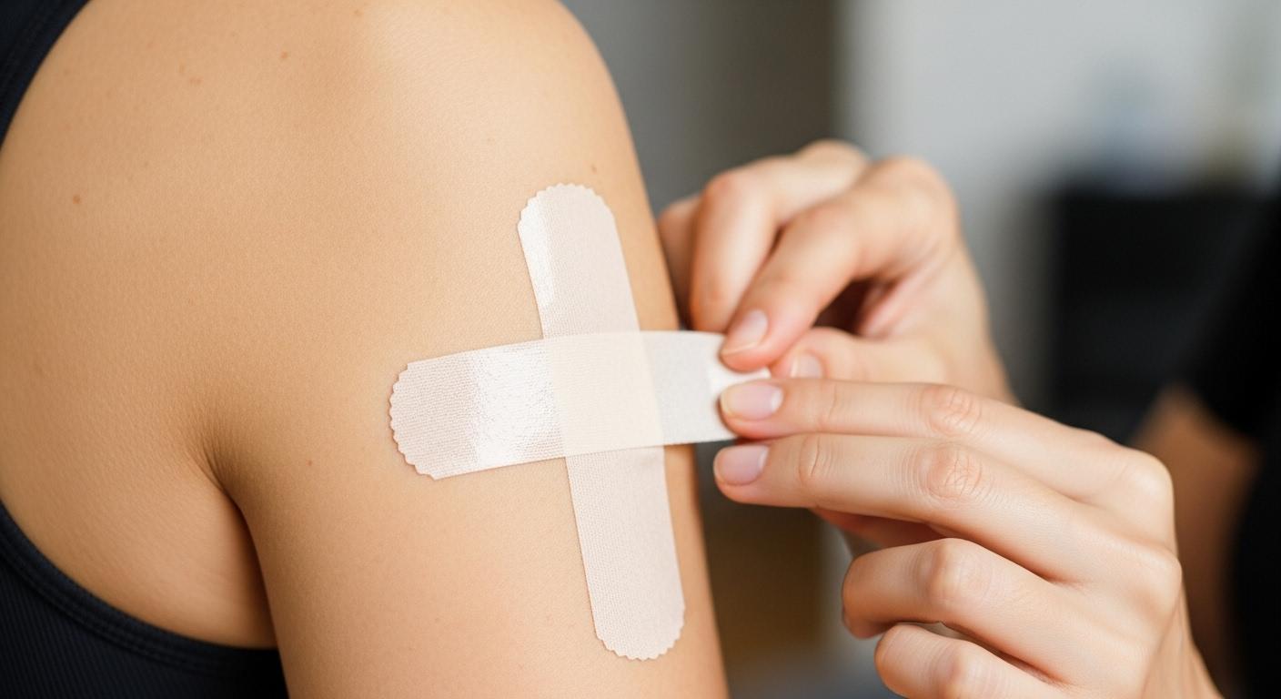 팔뚝살 테이프 붙이기