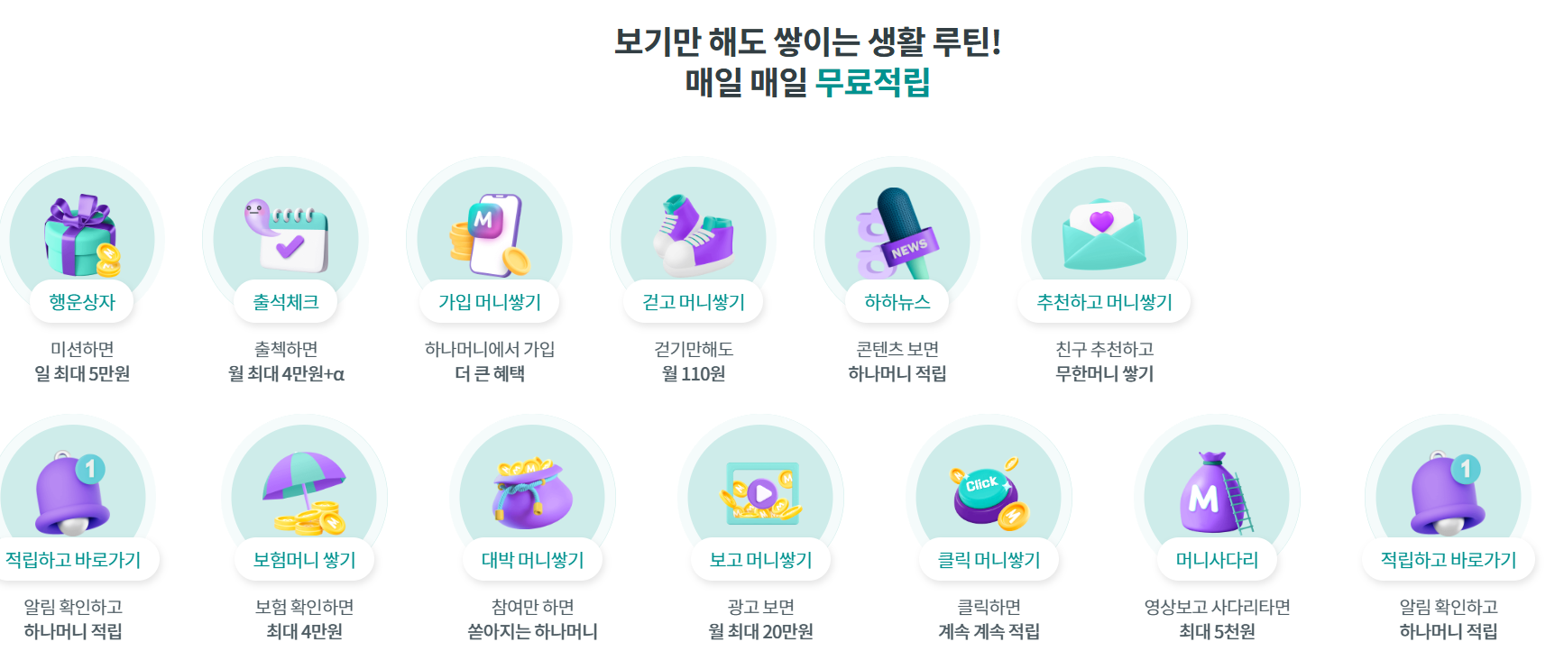 하나머니 앱테크 키보드 머니쌓기 설정 방법