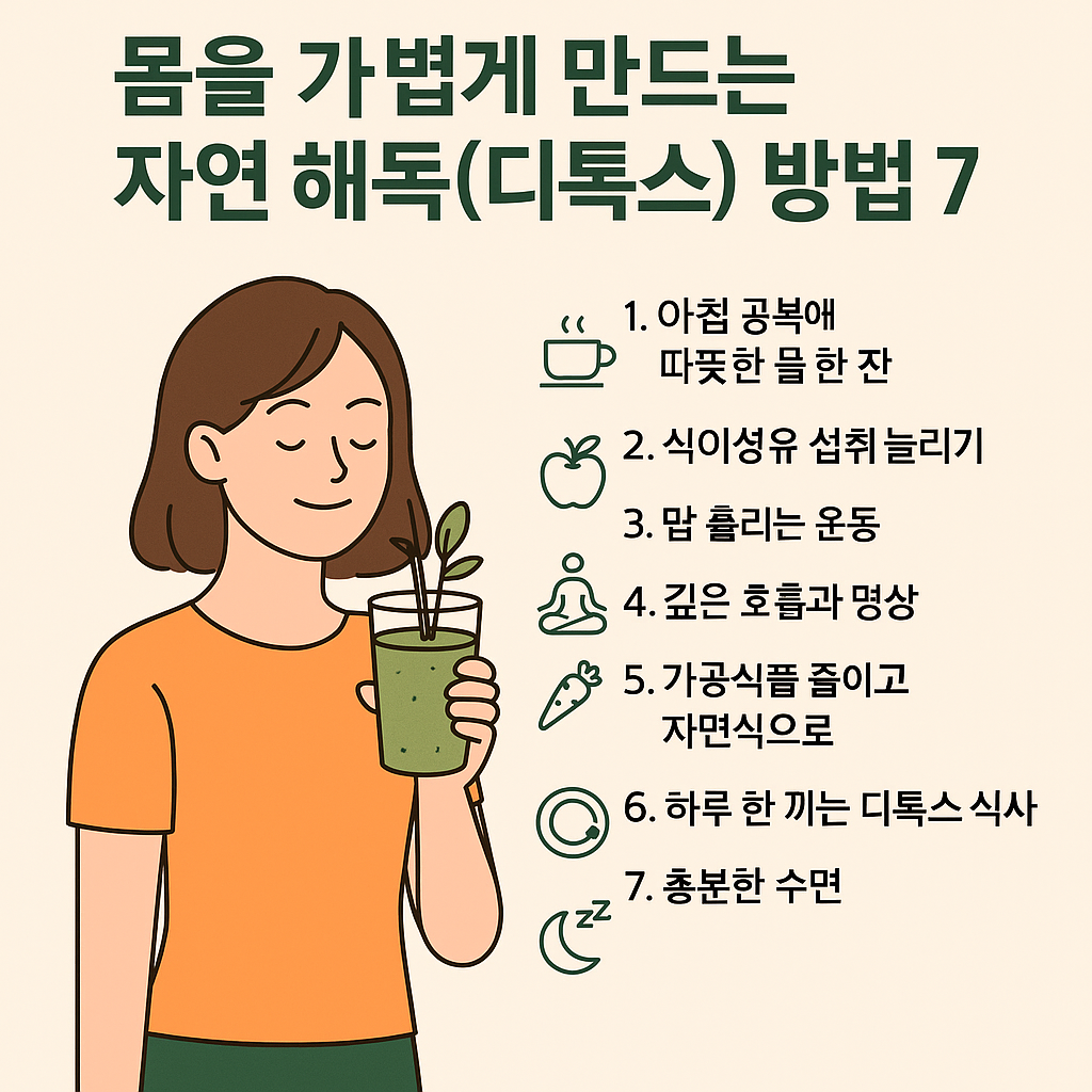 몸을 가볍게 만드는 자연 해독(디톡스) 방법 7가지