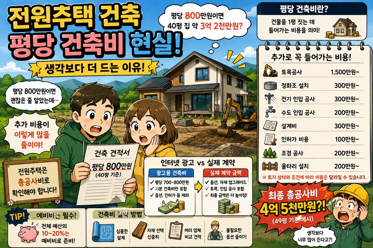 전원주택 평당 건축비 현실, 생각보다 더 드는 이유