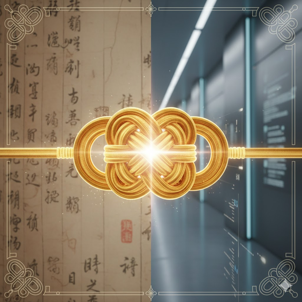 전통적인 매듭 문양은 시작과 끝의 연결을 상징합니다