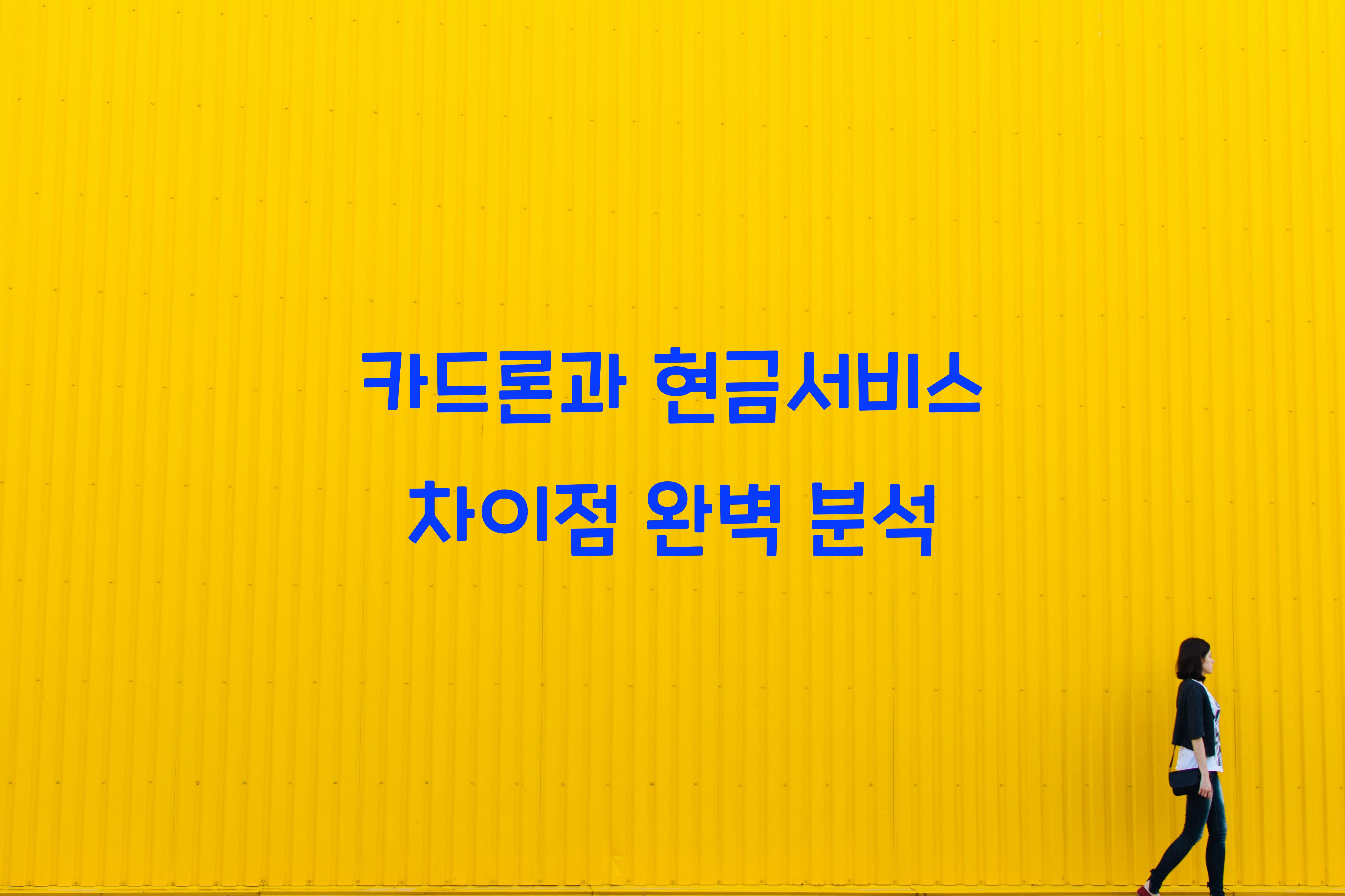 카드론과 현금서비스 차이점