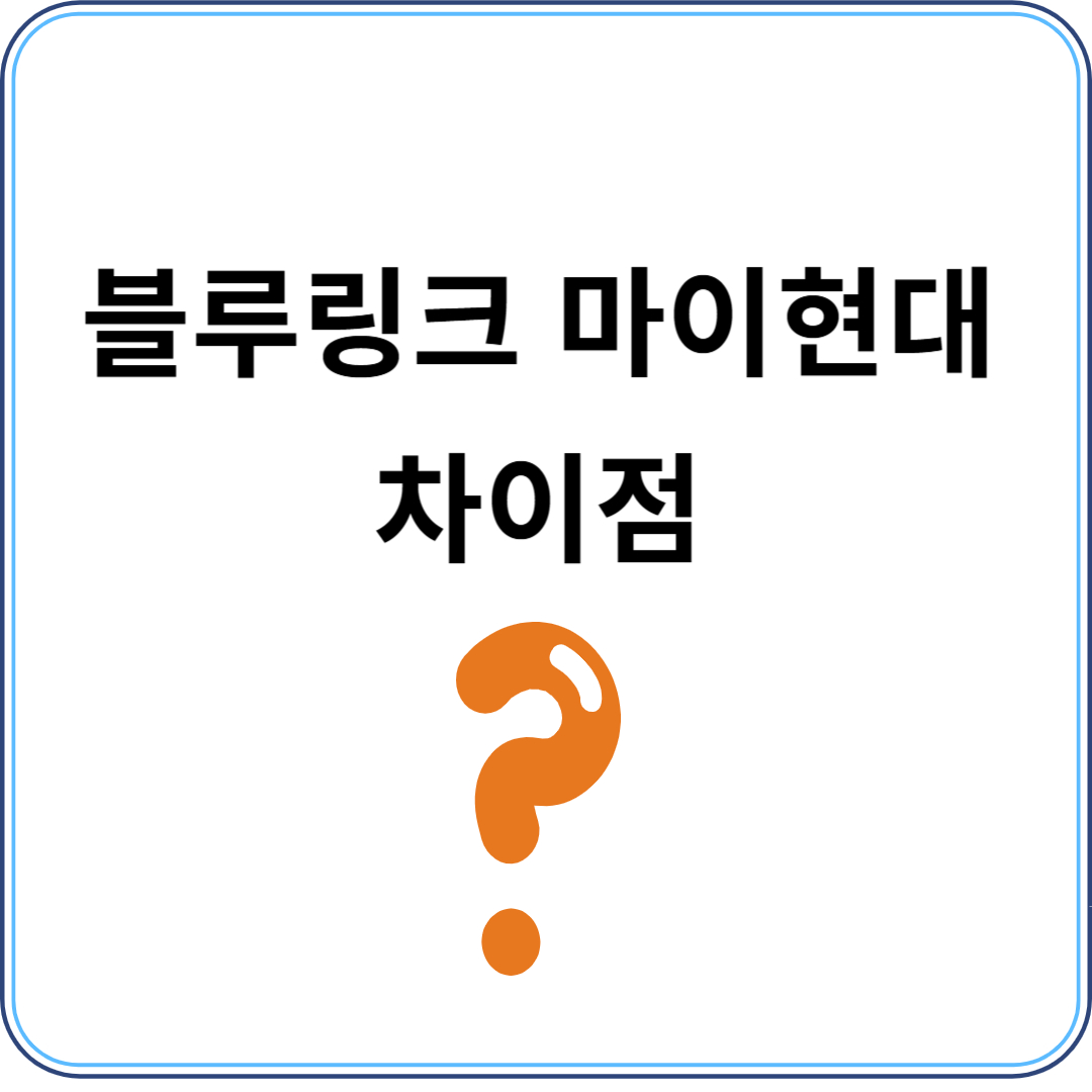 블루링크 마이현대 앱 차이