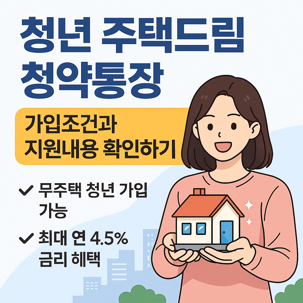 청년 주택드림 청약통장 상품 가입조건과 지원내용 지금바로 확인하기