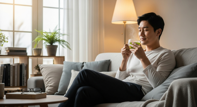 상추차를 곁들인 힐링 타